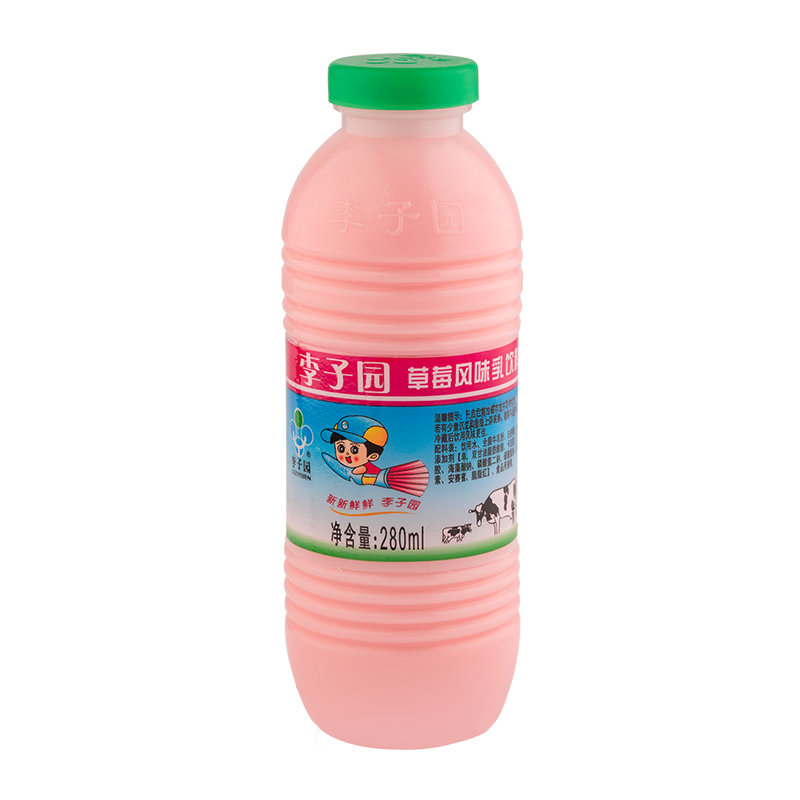 草莓风味乳饮料，单瓶净含量280ml